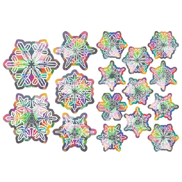 Window Decals - The Snowflake Series Sun Catchers - Holographic Rainbow Window Stickers 1