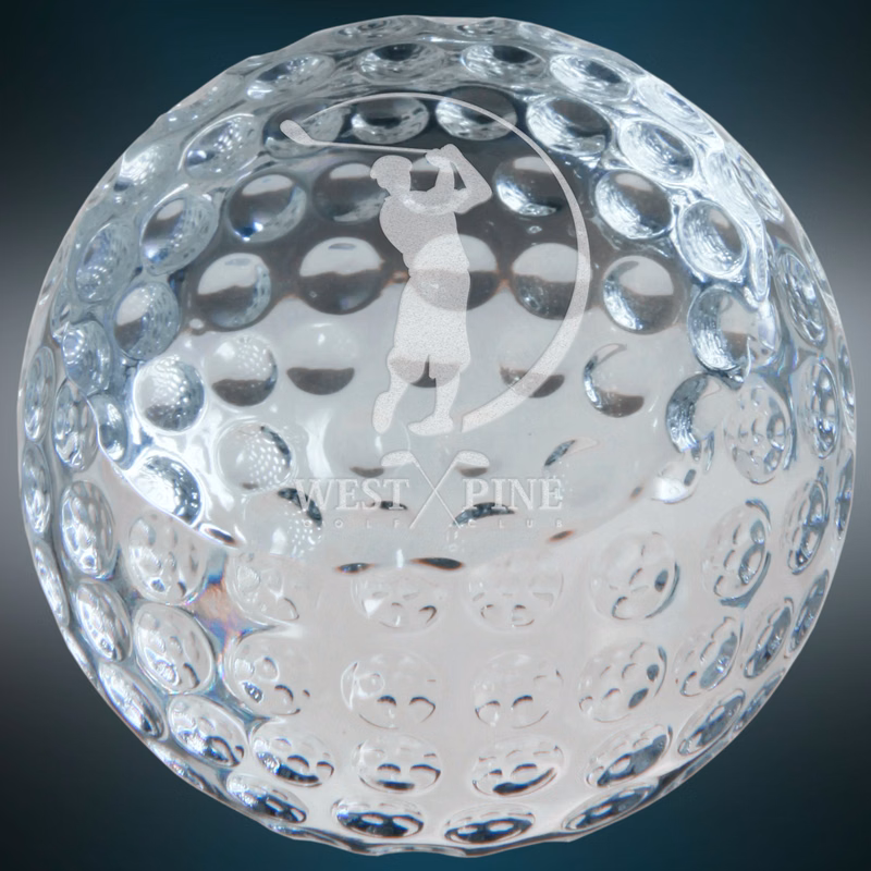 2 3/8" Crystal Golf Ball Paperweight Award