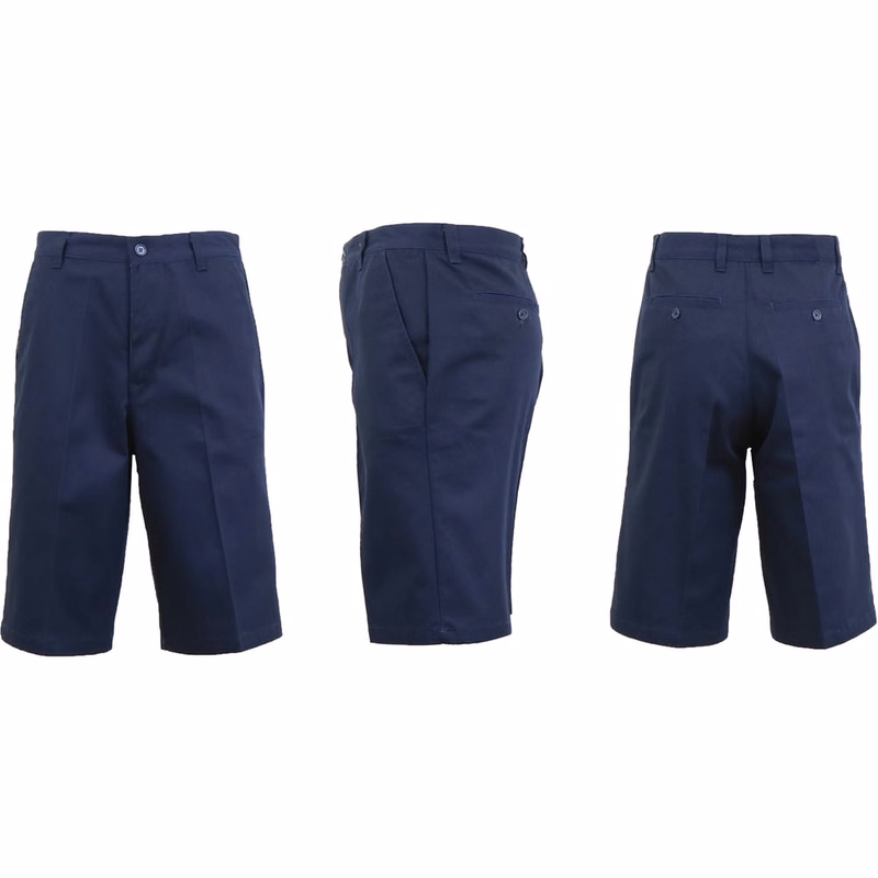 Men's Uniform Shorts - Sizes 38 Navy Flat Front Twill