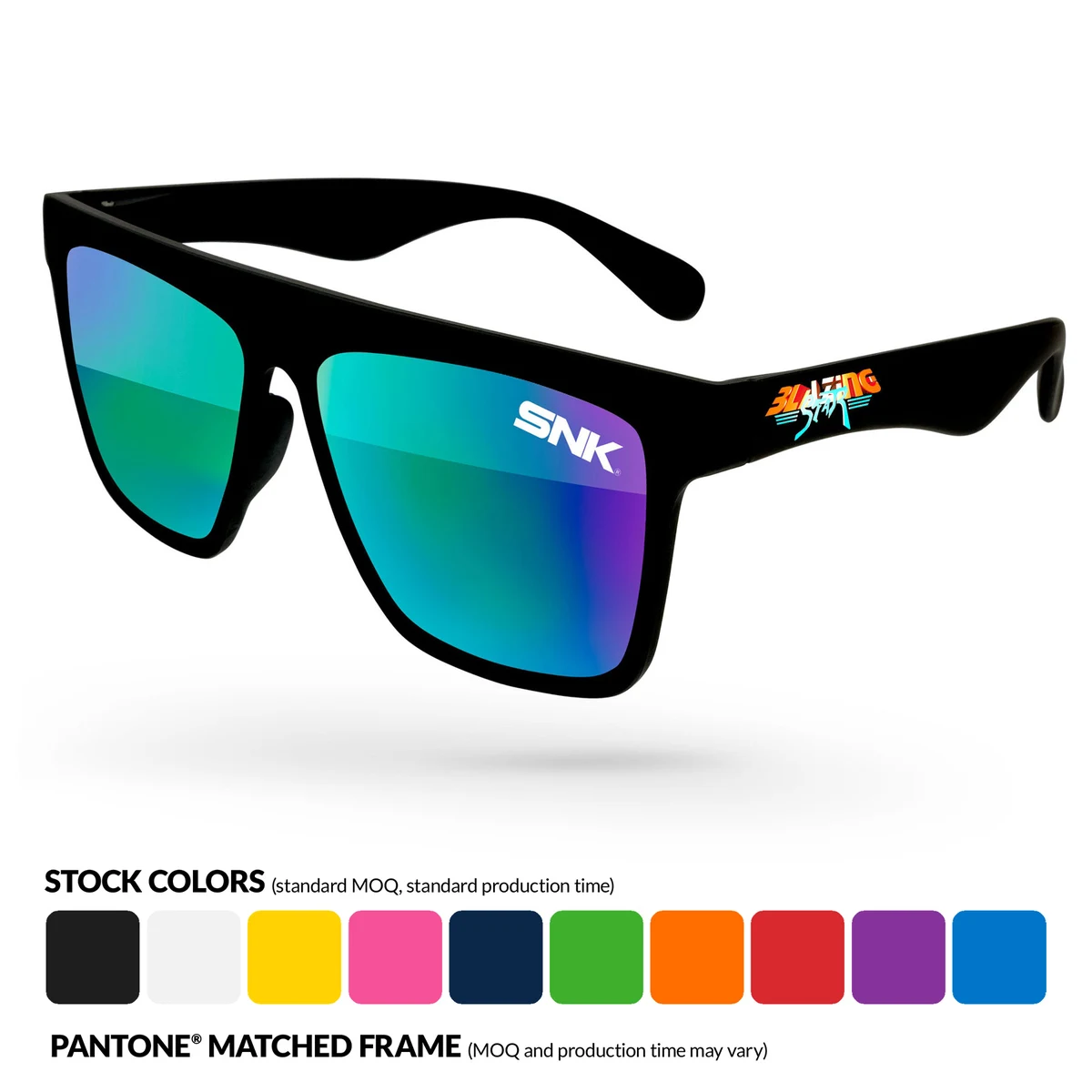 Laser Mirror Sunglasses w/ Lens Imprint & Full-color Temple Imprint 1