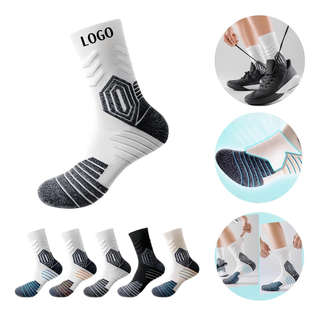 Compression Crew Running Sock 1