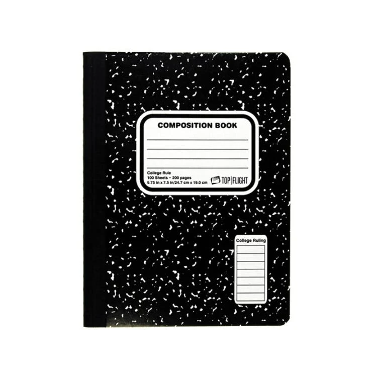 Marbled College Ruled Composition Book - 100 Sheets Black 1