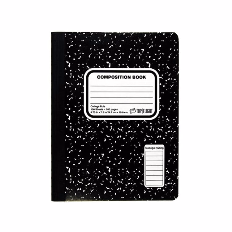 Marbled College Ruled Composition Book - 100 Sheets Black