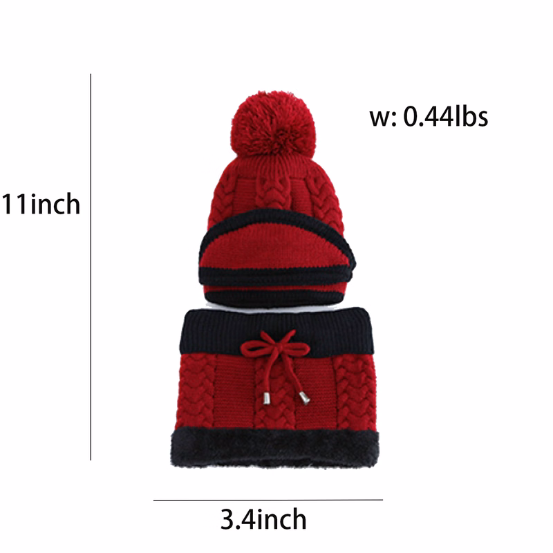 Beanie Hat Scarf and Mask Set