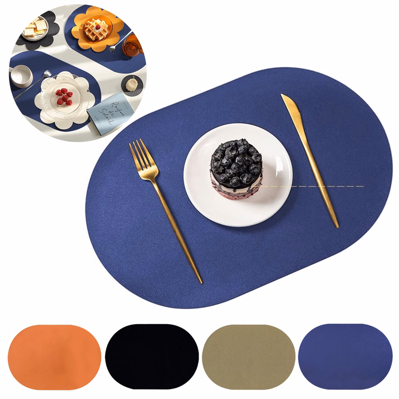 Faux Leather Oval PU Dinning Table Mats