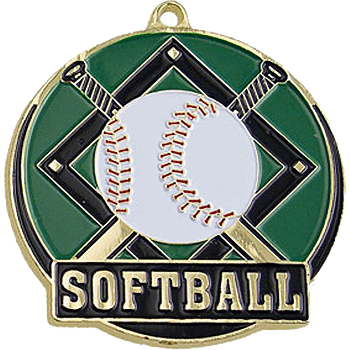 Stock Gold Enamel Sports Medals: Softball 1