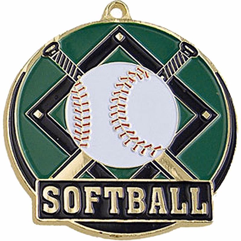 Stock Gold Enamel Sports Medals: Softball