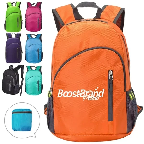 Custom Foldable Ripstop Daypack with Comfortable Straps — Portable Travel Backpack 1