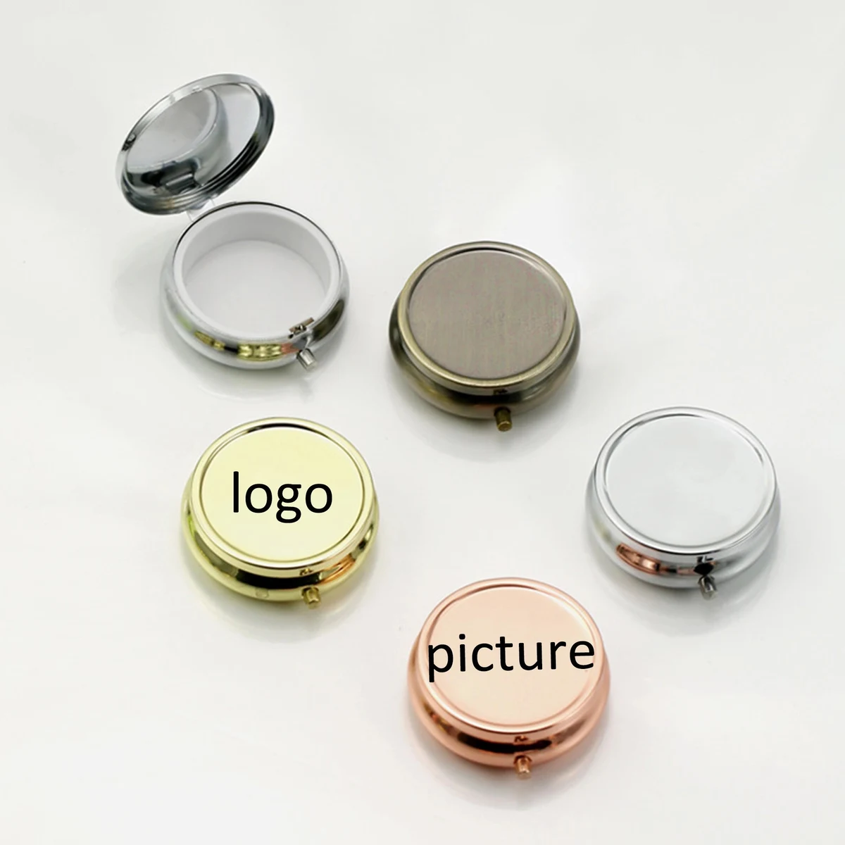 Portable Mini Silver Medicine Drug Holder Container 1