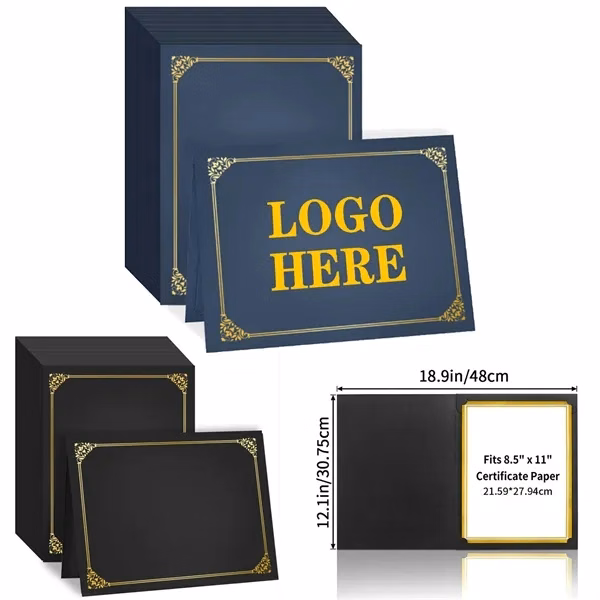 Custom Gold-Foil Certificate Holder — 250gsm Heavy Paper Document Protection