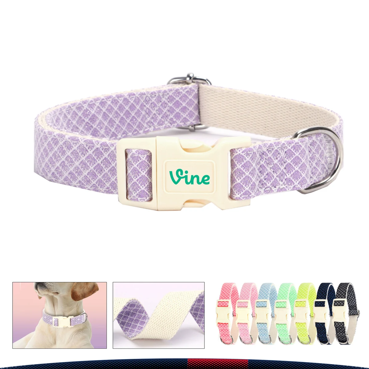 Yappi Diamond Grid Dog Collar 1