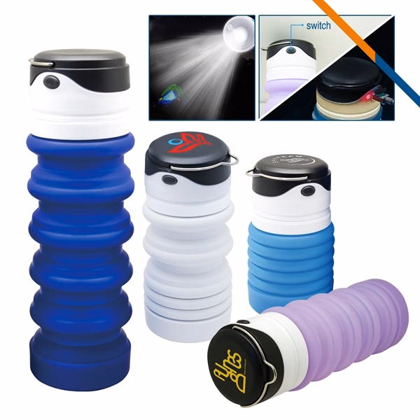 Luminous Elastic Collapsible Bottle for Commutes, Fitness and Travel