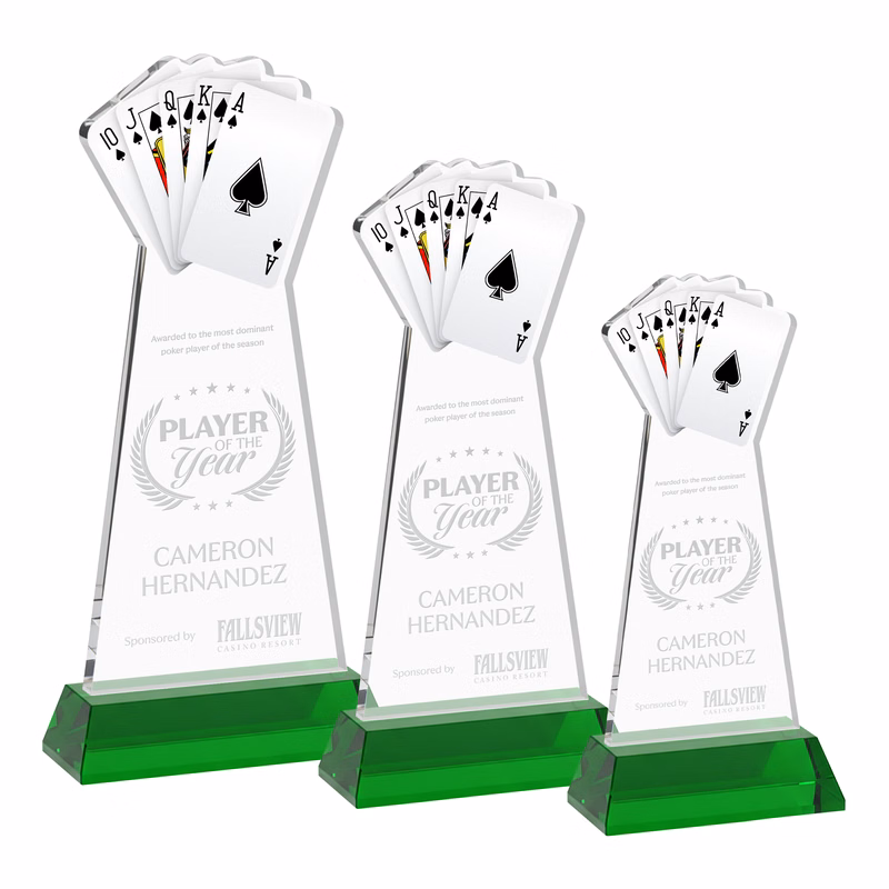 Poker Award on Hartford Base - Green