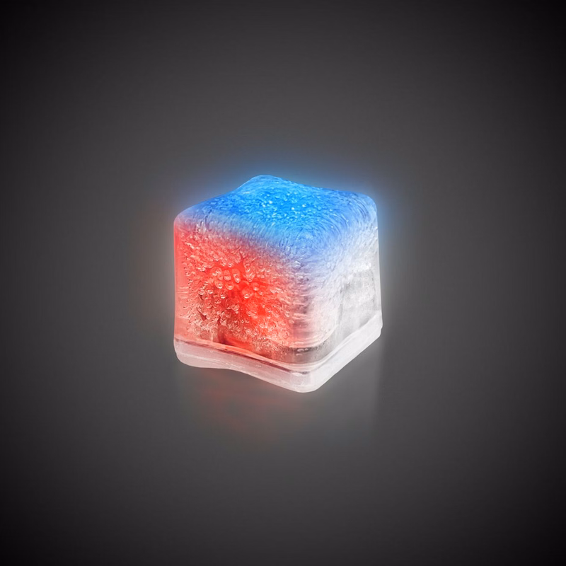 Red White & Blue Light Up Premium LitedIce Brand Ice Cube
