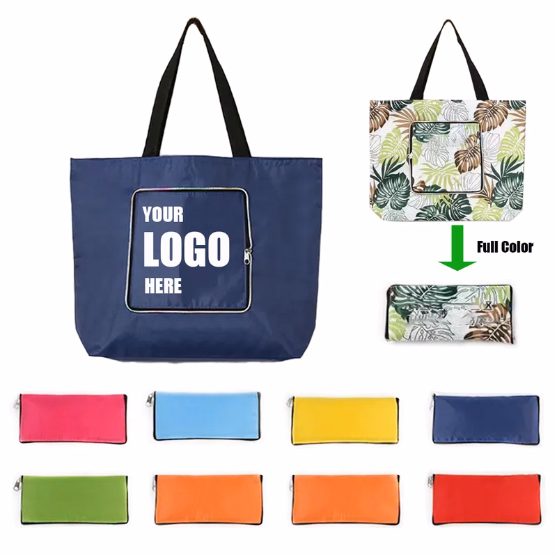 Full Color Folding zipper shopping bag