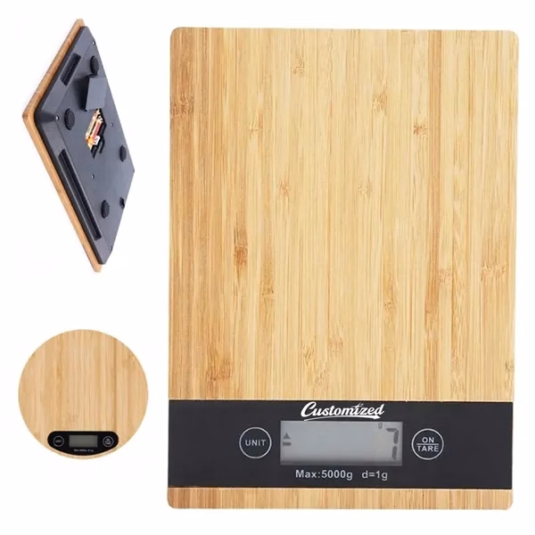 Custom Bamboo Digital Kitchen Scale — Eco-Friendly Cooking Promotion