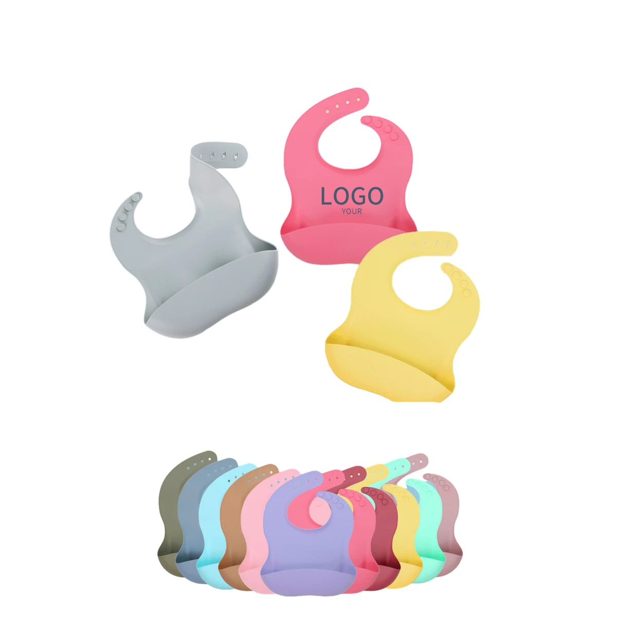 Silicone Baby Bib With Food Catcher Pocket 1