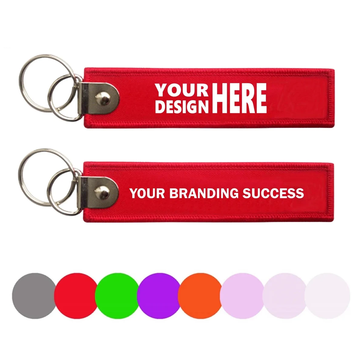 MOQ500 Embroidery Woven Strip Keychain 1