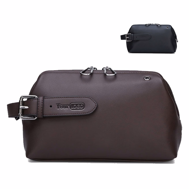 pu Men's large capacity soft leather handbag