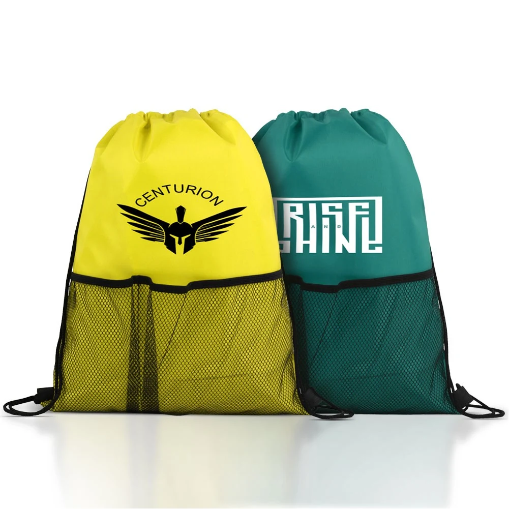 Half Time Mesh Drawstring Bag With Custom Logo ( 13.5" x 16.5" ) 1