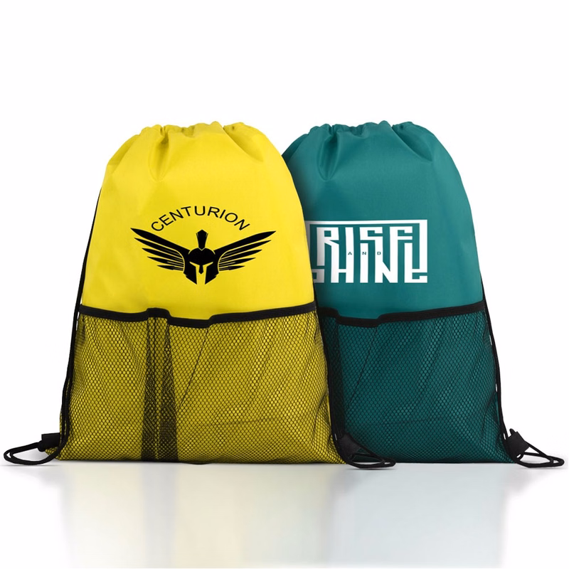 Half Time Mesh Drawstring Bag With Custom Logo ( 13.5" x 16.5" )