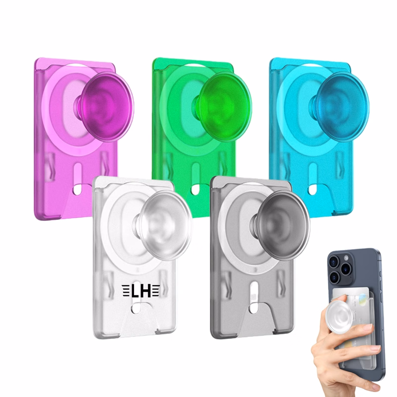 Magnetic Phone Grip and Stand with Card Holder