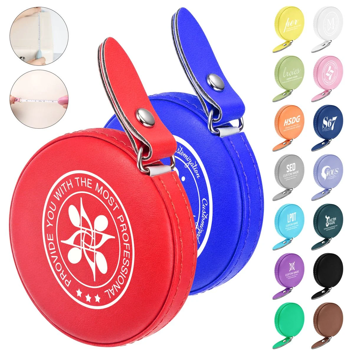 5"Mini Debossed PU Leather Tape Measure 1