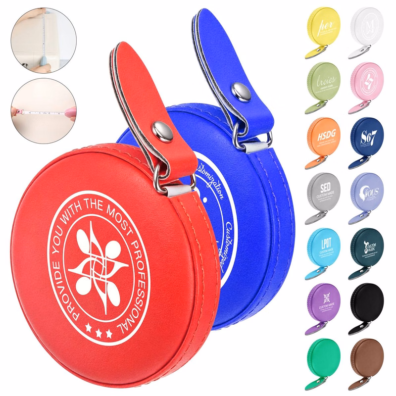 5"Mini Debossed PU Leather Tape Measure