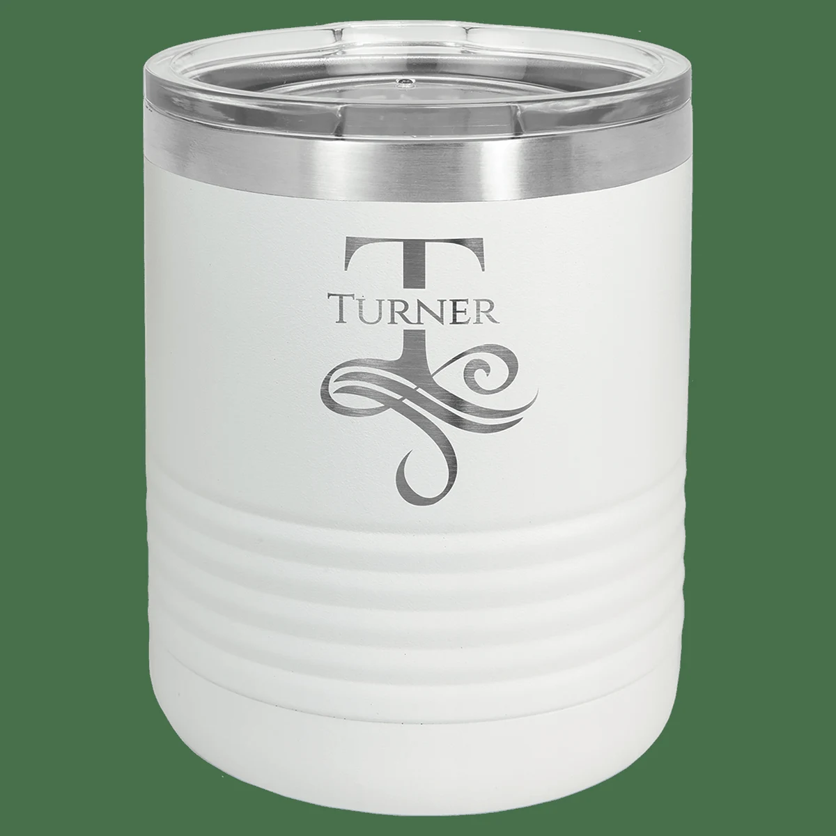 Polar Camel 10 oz. White Vacuum Insulated Ringneck Tumbler with Clear Lid 1