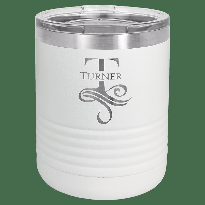 Polar Camel 10 oz. White Vacuum Insulated Ringneck Tumbler with Clear Lid