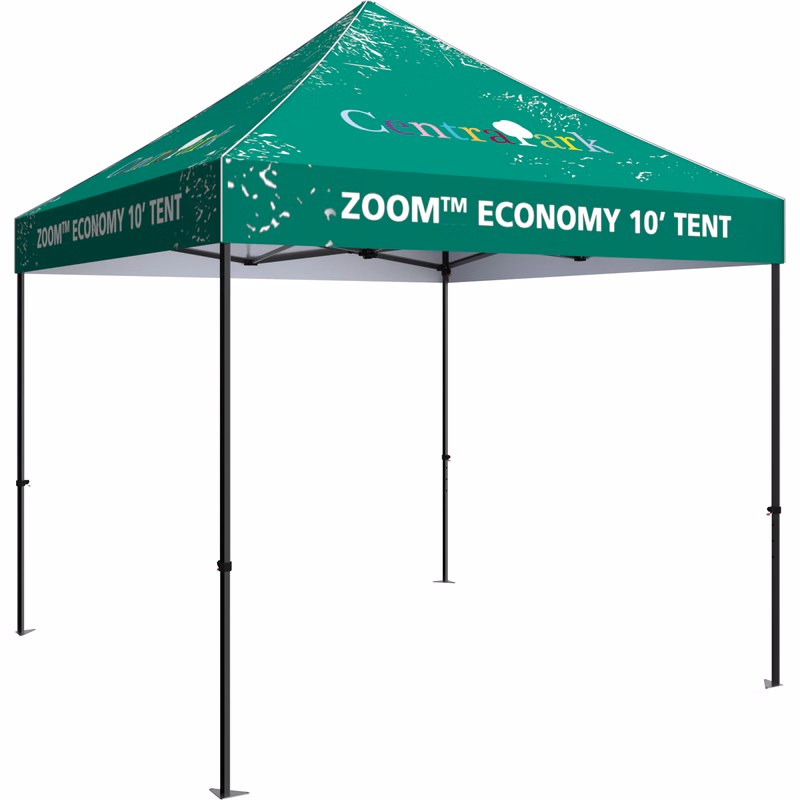 10' Zoom Outdoor Economy Steel Tent w/Custom Printed Canopy