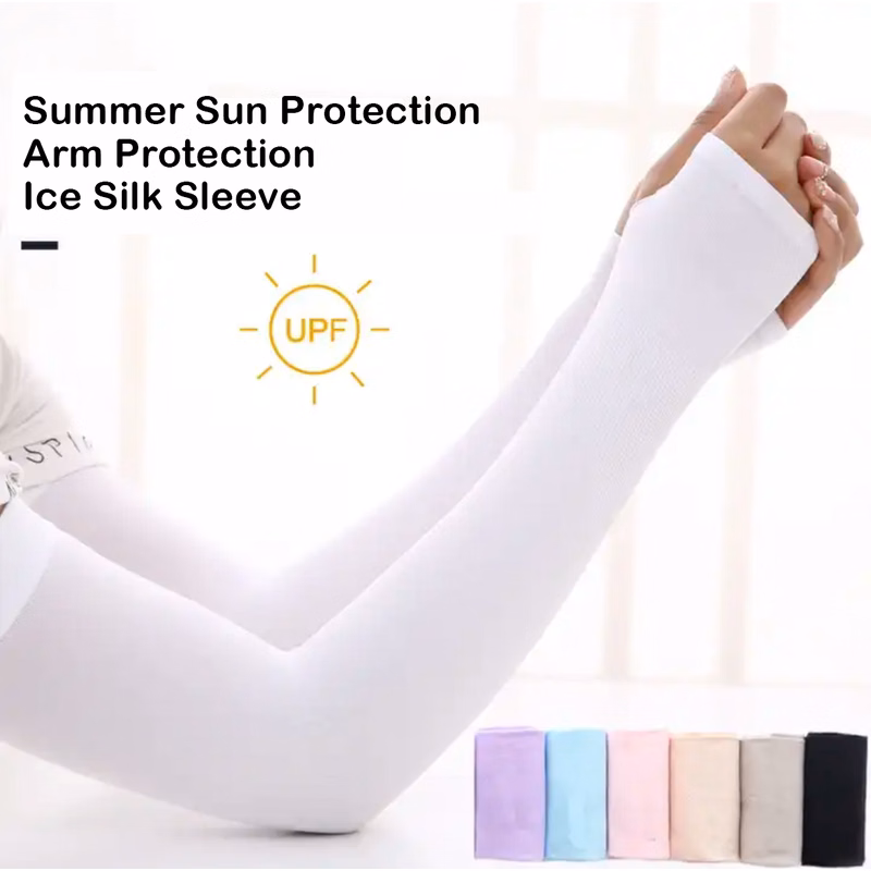 Summer Sun Protection Arm Protection Ice Silk Sleeve (Open Finger)