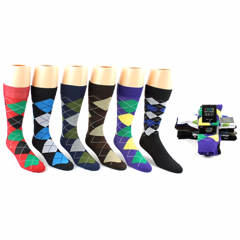 Men's Dress Socks - Argyle Patterns 10-13