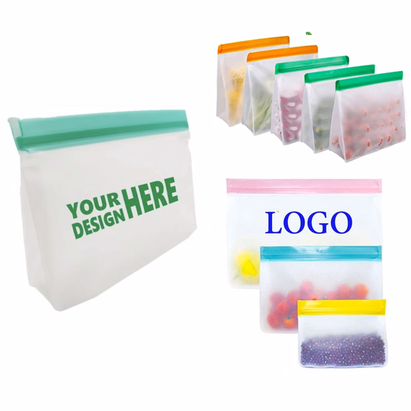 Reusable PEVA Food Stand Storage Pouch w/Slip Zip