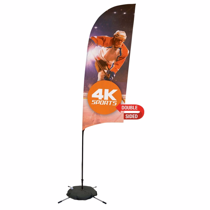 9' Streamline Razor Sail Sign Kit (Double-Sided with Scissor Base)