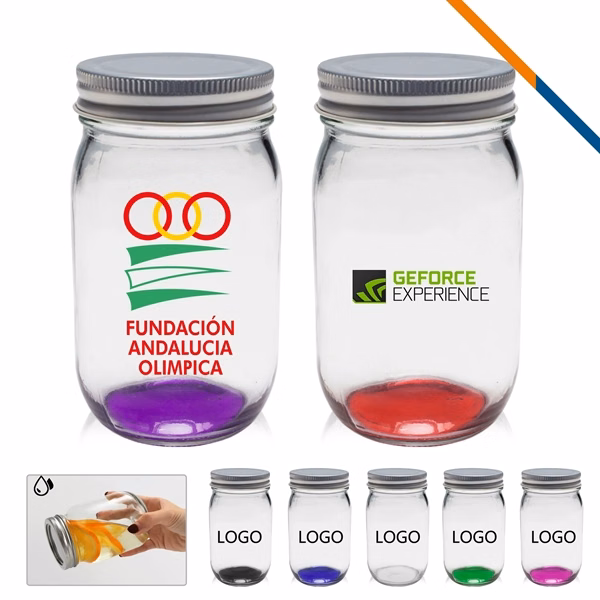 Custom 16 oz Mason Jars with Aluminum Lid — Artisan Food Packaging Promo