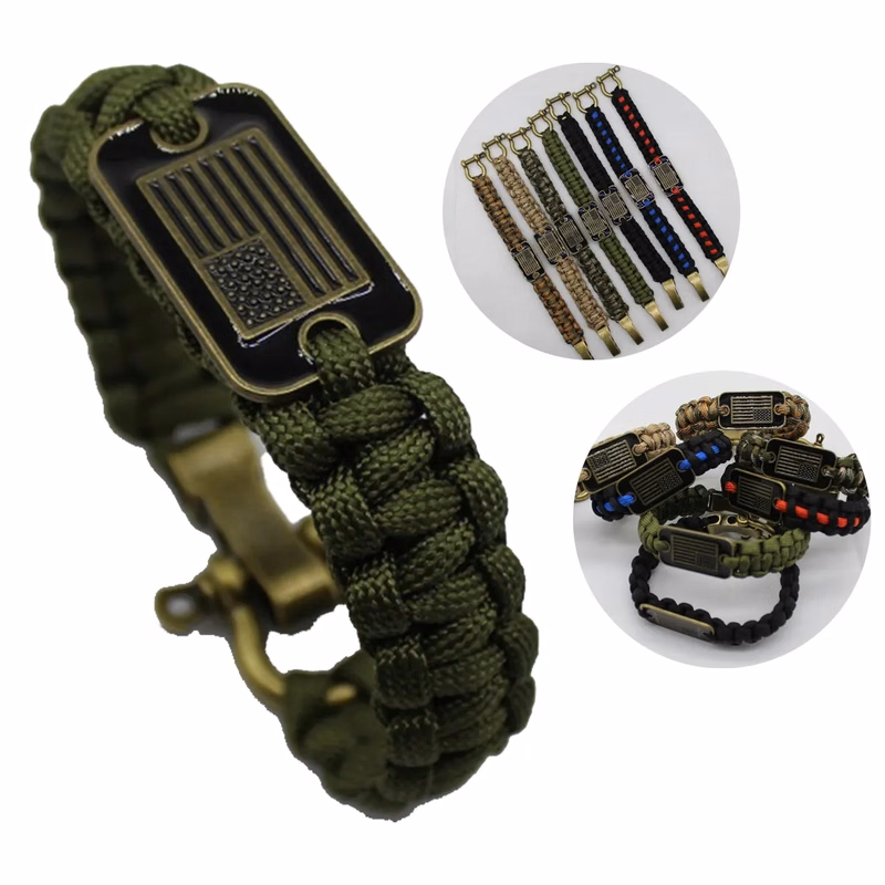 Umbrella Shape Adjustable Size Flag Survival Bracelet