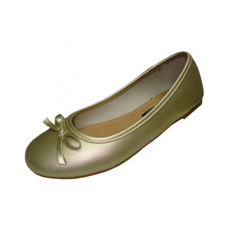 Girls' Ballerina Flats - Gold Sizes 11-4 Age 4-8 Years 1