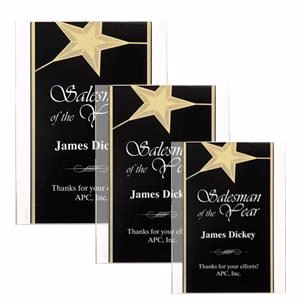 Acrylic Star Plaque black/gold 8x10"