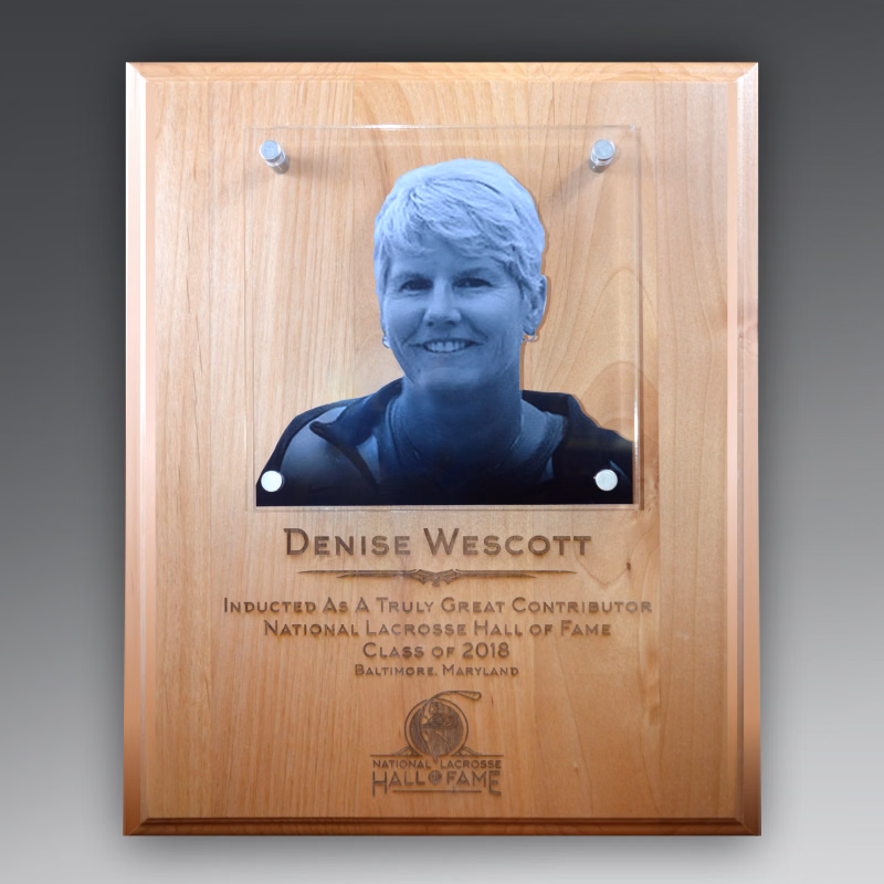 Red Adler Plaque With Floating Panel Stand Off Mount And Direct Laser Engraving