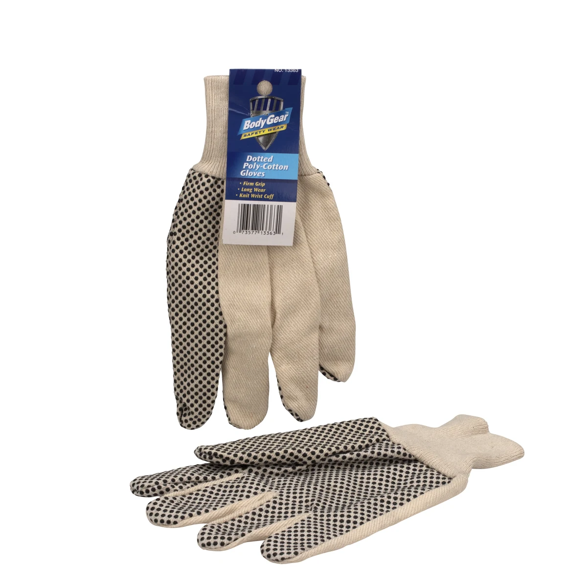 Pair of Dotted Poly-Cotton Gloves 1