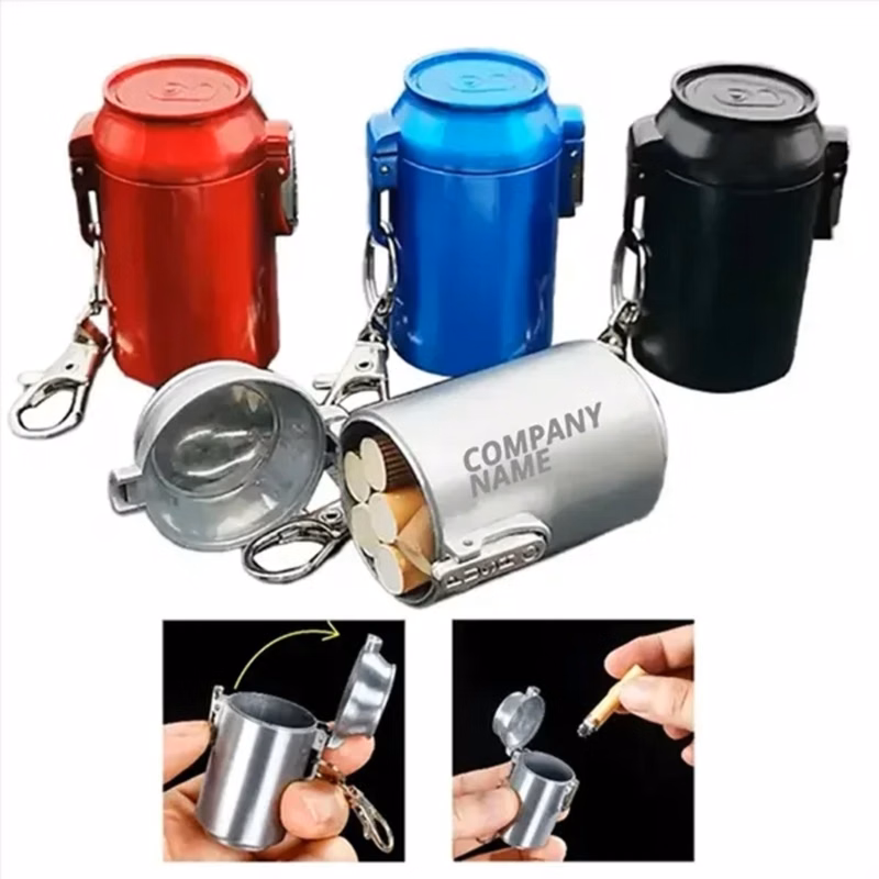 Ashtray with One-Touch Lid & Carabiner