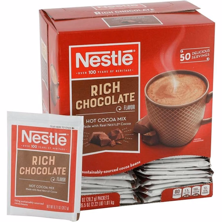 Nestle Rich Chocolate Packets - 50 Pack