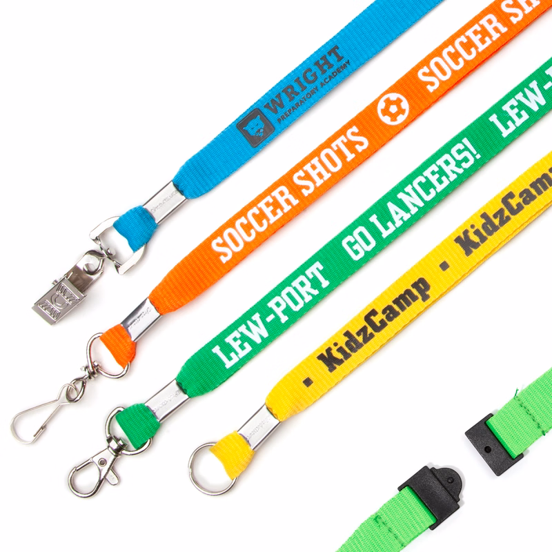 5/8" Flat Polyester Youth Lanyard with Breakaway