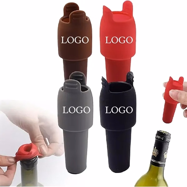 Custom Silicone Double Seal Wine Stopper — Premium Hospitality Barware Accessory