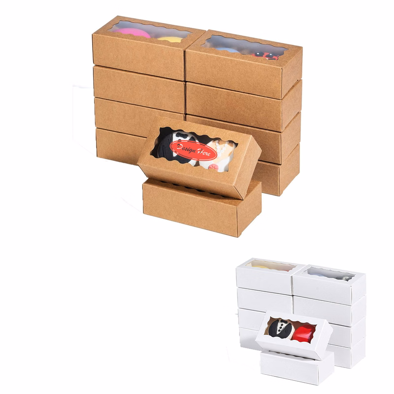 Eco-Friendly Kraft Paper Macaron Box for Two