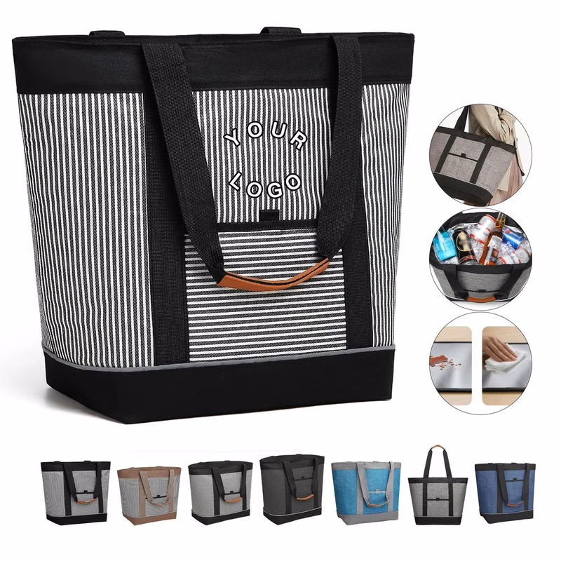 Spacious Thermal Cooler Tote With Zipper Closure