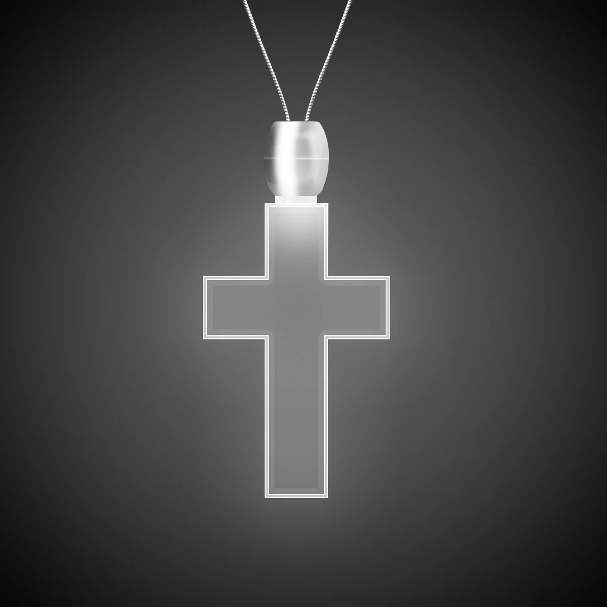 Cross White Light-Up LED Acrylic Pendant Necklace 1