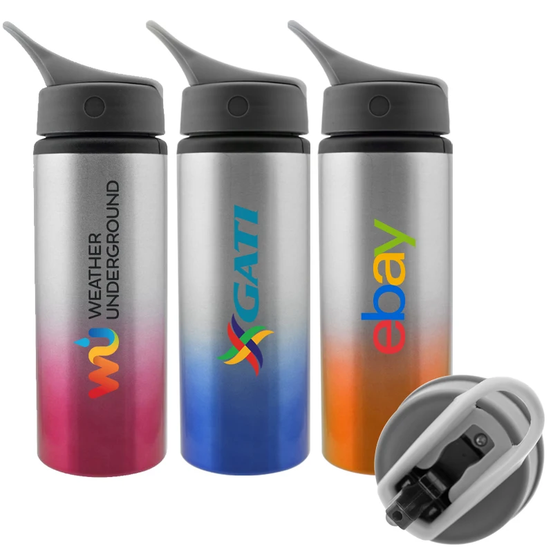 25 Oz. Inspire Aluminum Two-Tone Bottle (Red/Silver), custom water bottle with logo imprint 1