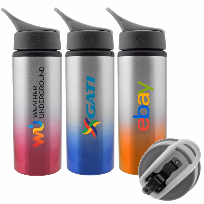 25 Oz. Inspire Aluminum Two-Tone Bottle (Blue/Silver)
